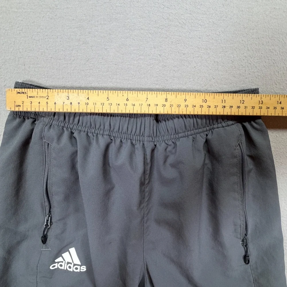 Adidas Track Pants Kids Size‎ L Good Gray Mesh Lined Zipper Pockets 3-Stripe